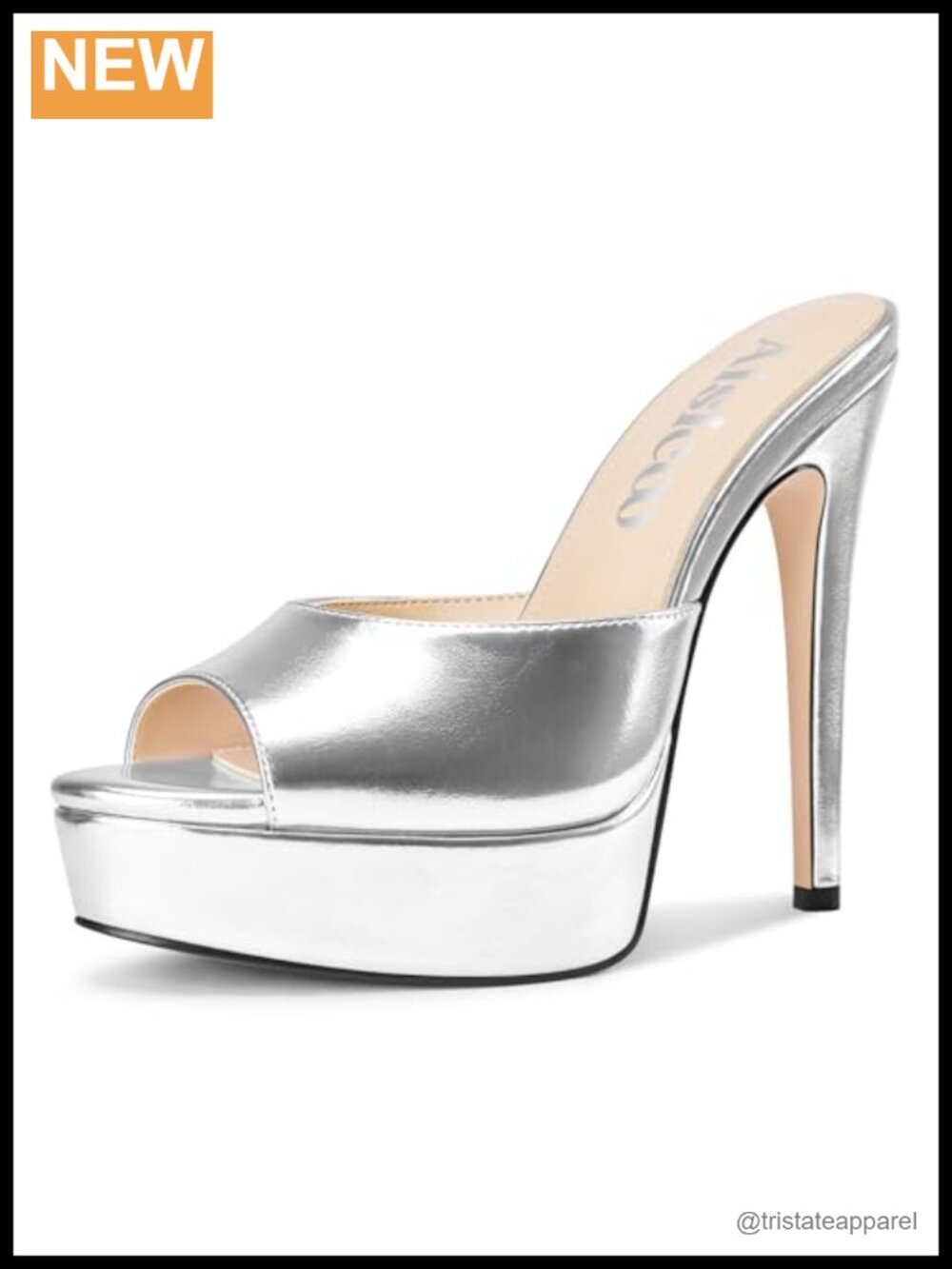 Women's Stiletto High Platform Peep Toe Slip-On Heeled Sandals for Prom Party